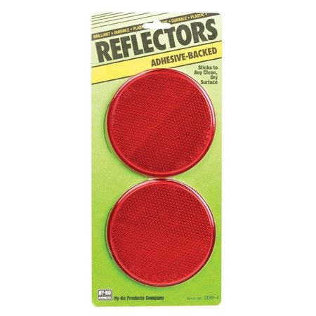 HY-KO Reflector Press On 3-1/4In Red CDRF-4R